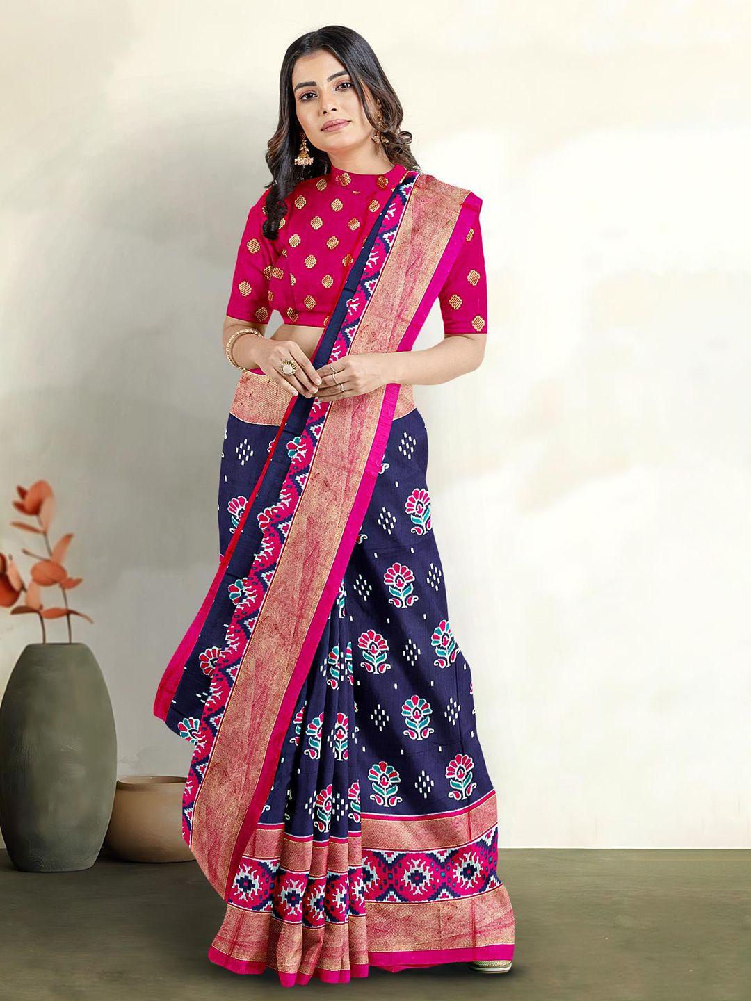 kalamandir-ethnic-motifs-printed-silk-blend-saree