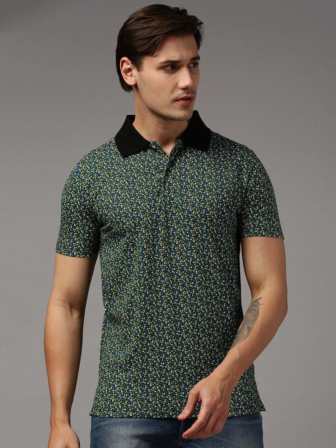 Kryptic Floral Printed Pure Cotton Polo Collar T-shirt