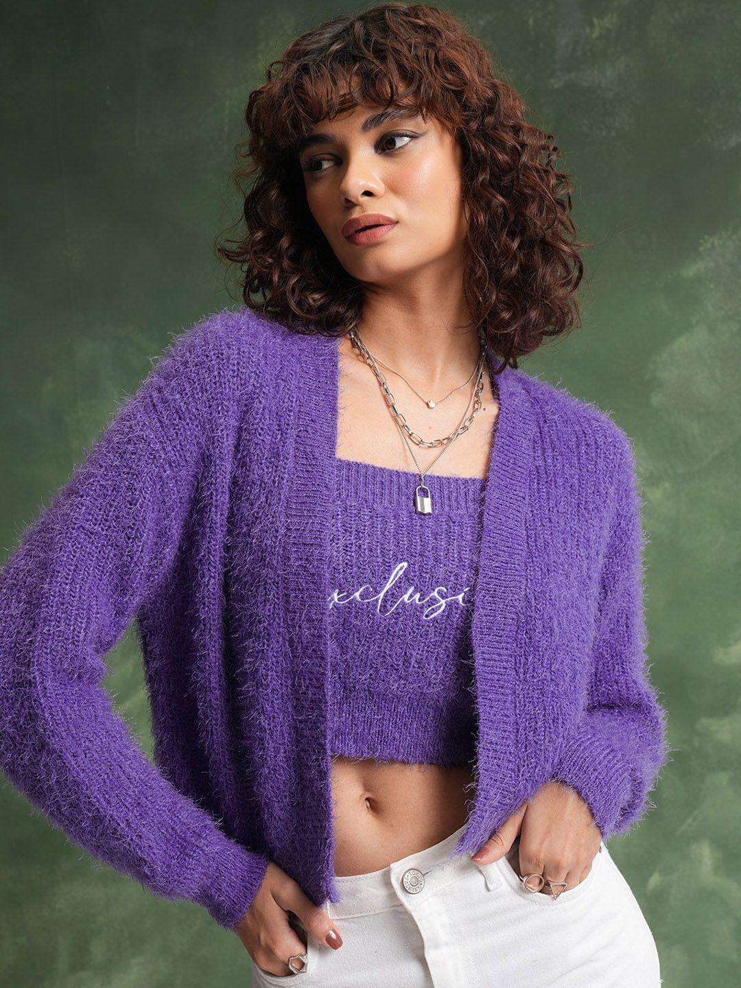 tokyo-talkies-purple-acrylic-crop-top-with-cardigan-sweater