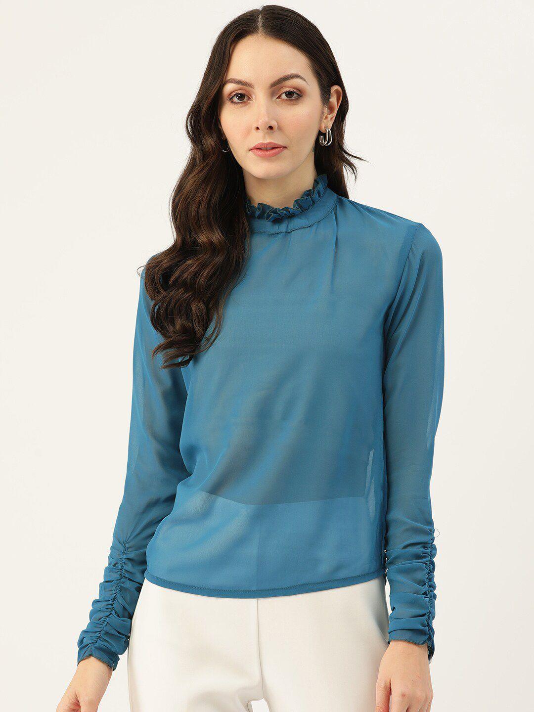 BAESD High Neck Gathered Detail Top