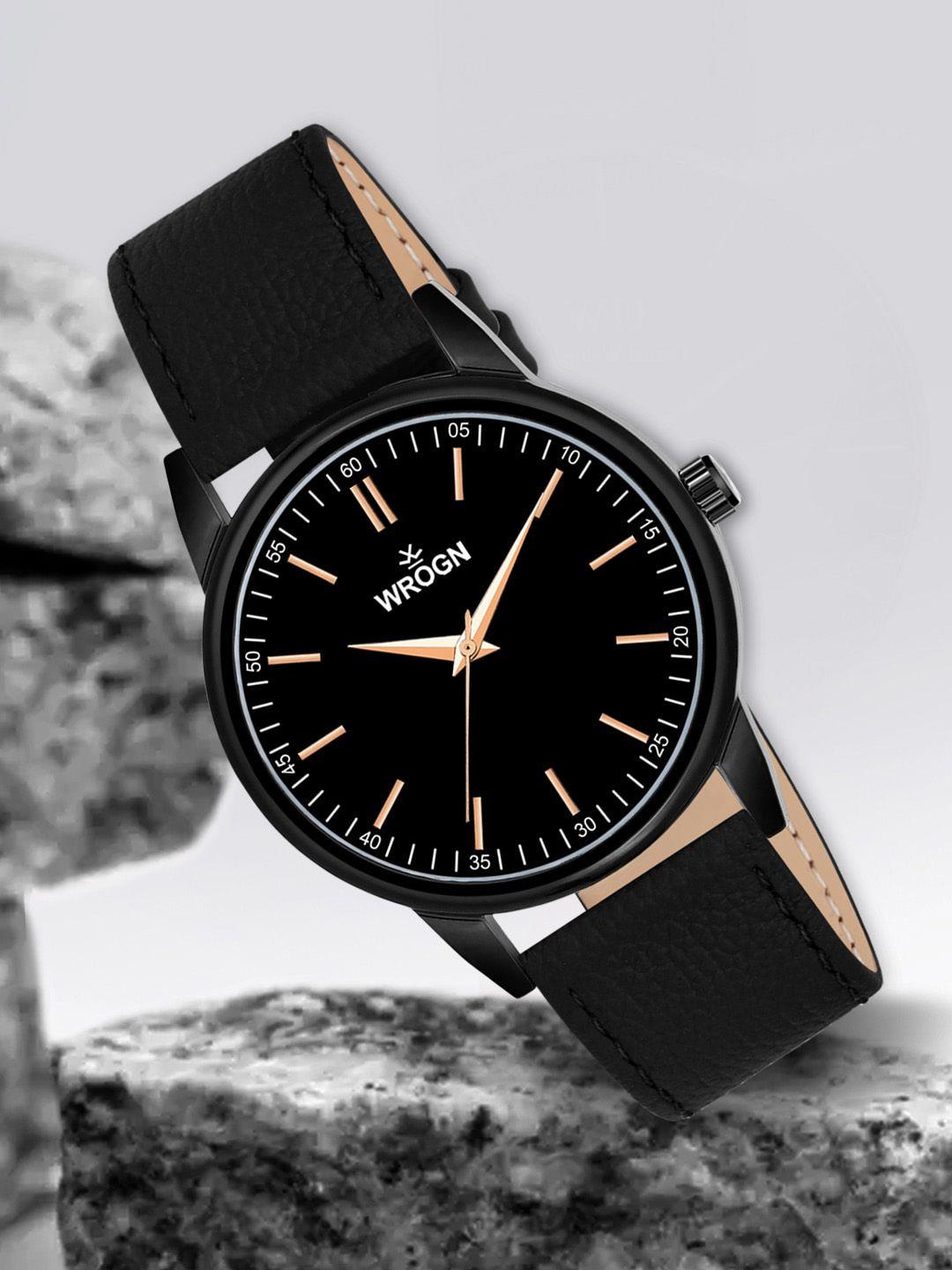 WROGN Men Leather Straps Analogue Watch HOBWRG0432