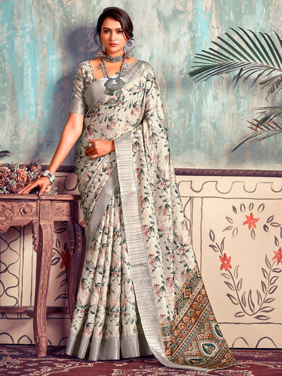 mitera-off-white-ethnic-motifs-printed-zari-silk-blend-sungudi-saree