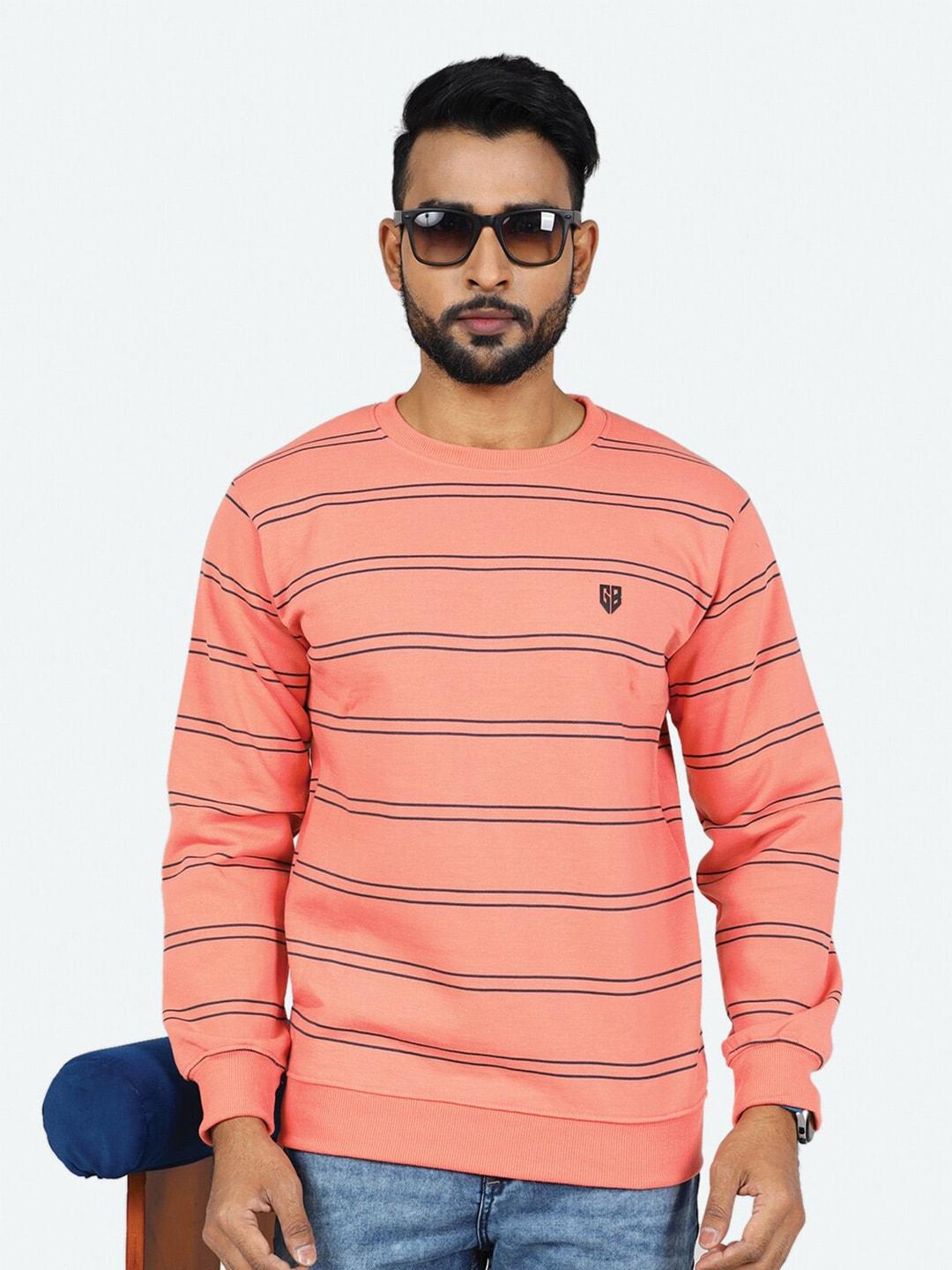 game-begins-striped-round-neck-fleece-sweatshirt