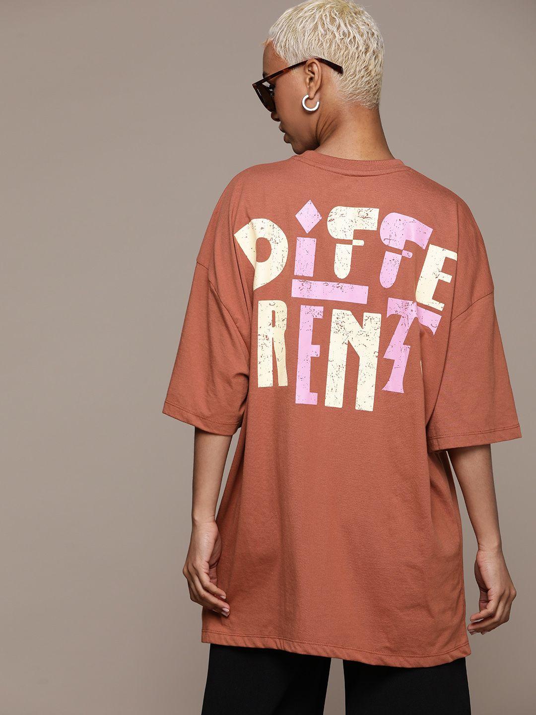 The Roadster Lifestyle Co. Typography Print Oversized Longline T-shirt