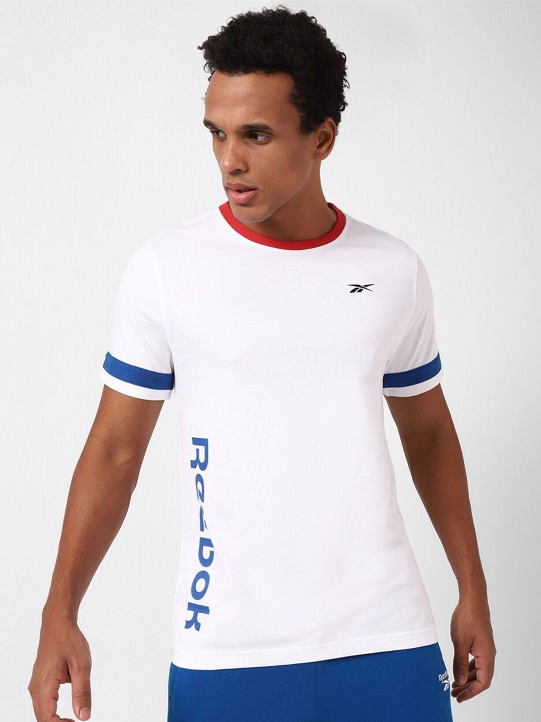 Reebok Wce 2 Brand Logo Printed Pure Cotton Slim-Fit T-Shirt