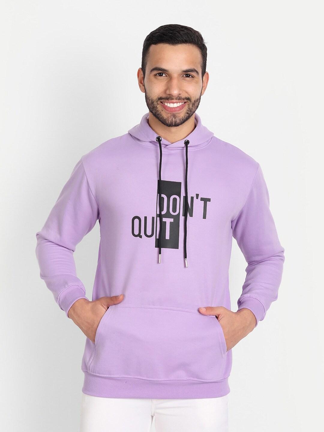 ABSOLUTE DEFENSE Typography Printed Hooded Fleece Sweatshirt