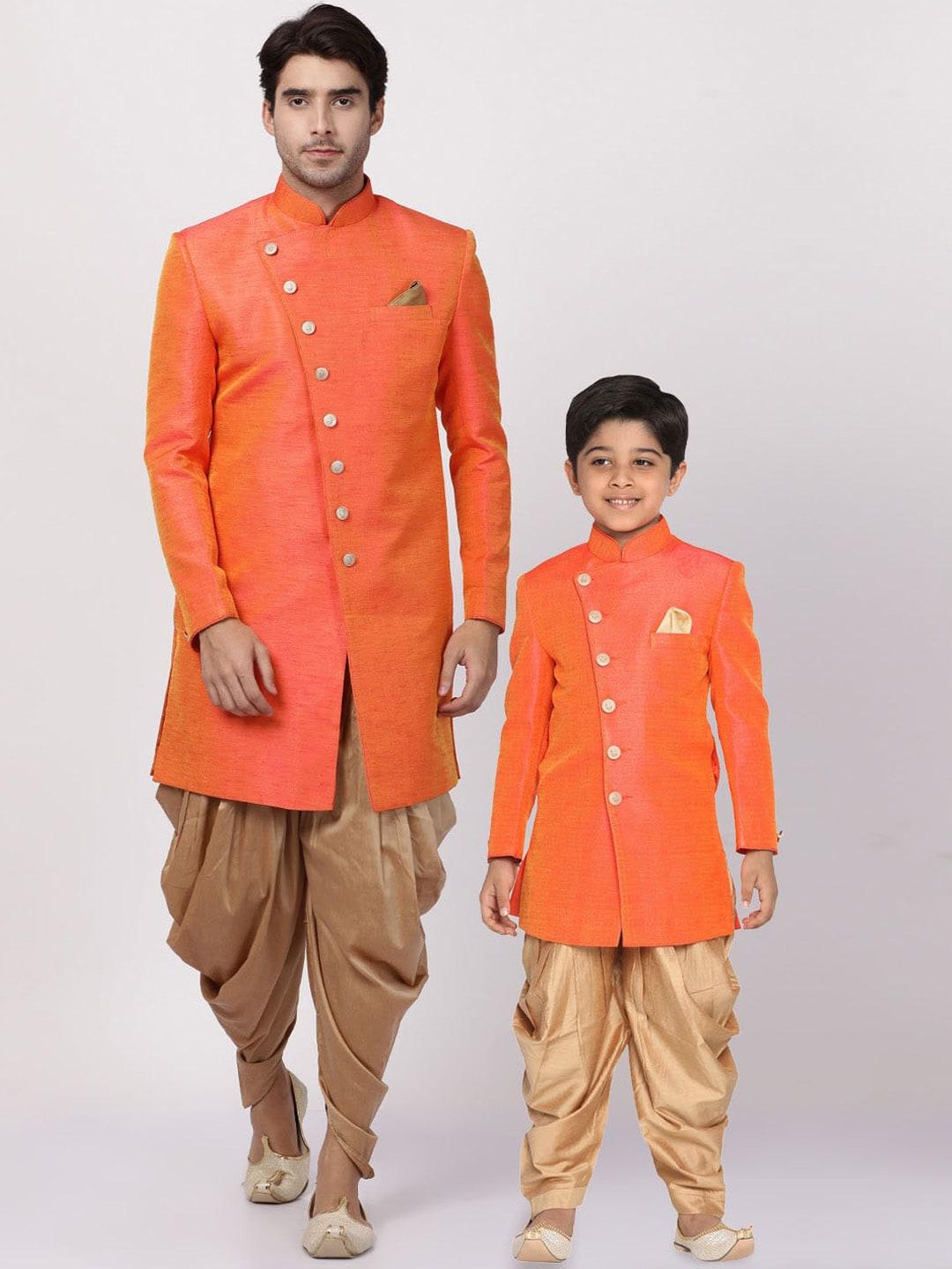 vastramay-men-mandarin-collar-slim-fit-sherwani-set