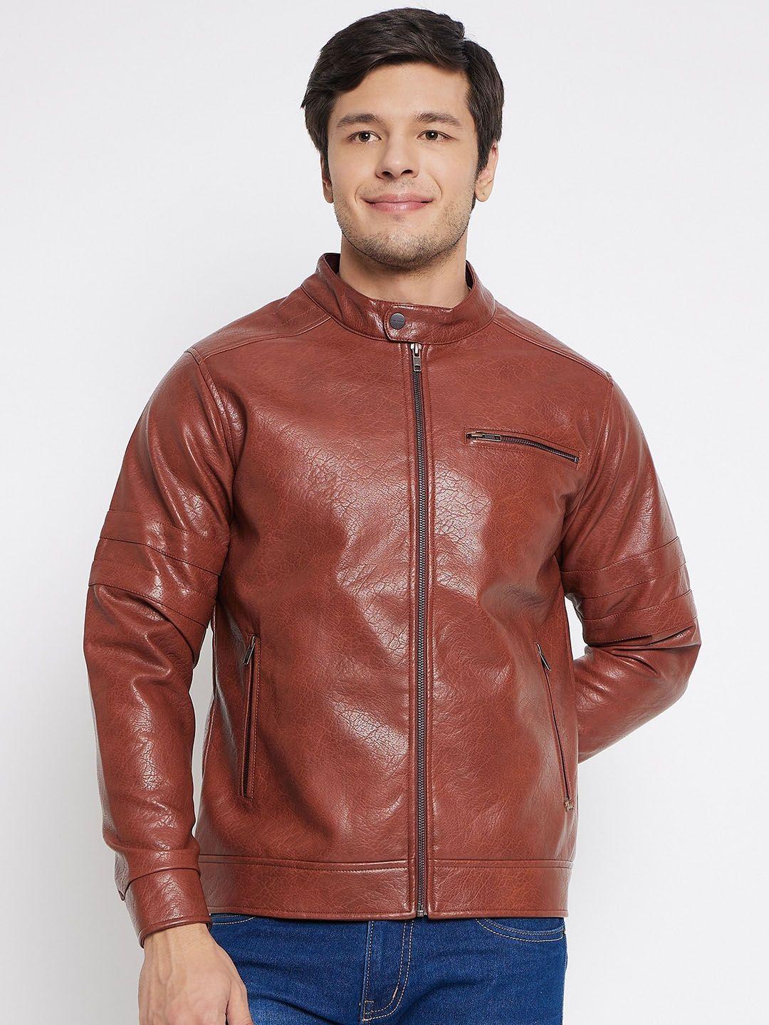 okane-mock-collar-leather-jacket