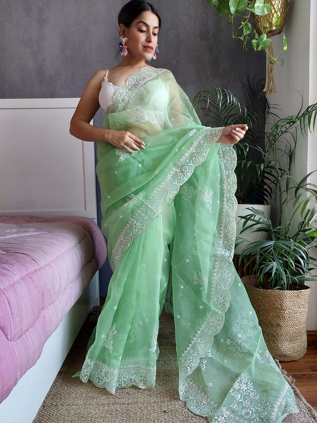 Stylefables Floral Embroidered Saree