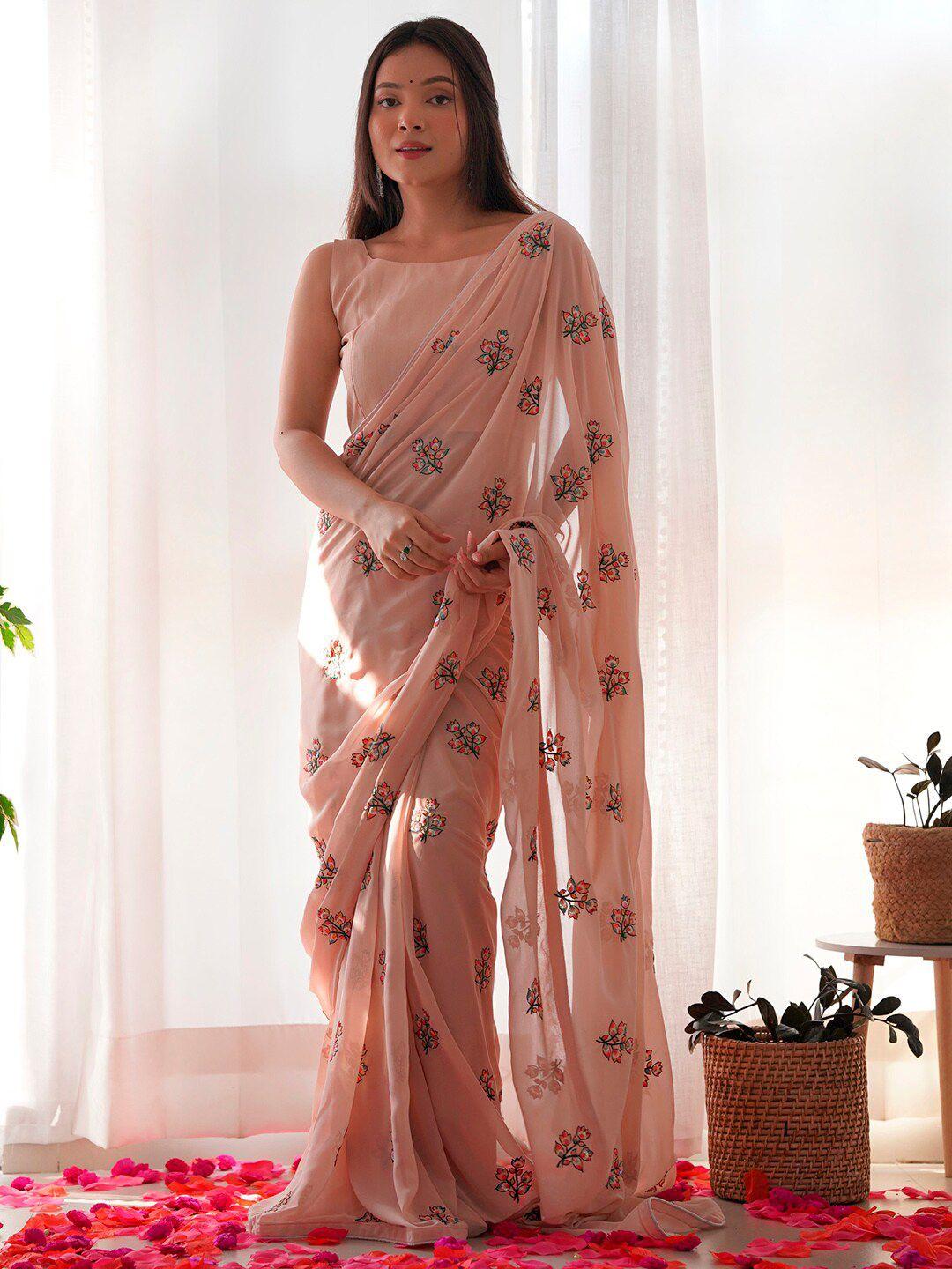 saree-mall-peach-coloured-embellished-sequinned-pure-georgette-designer-sarees