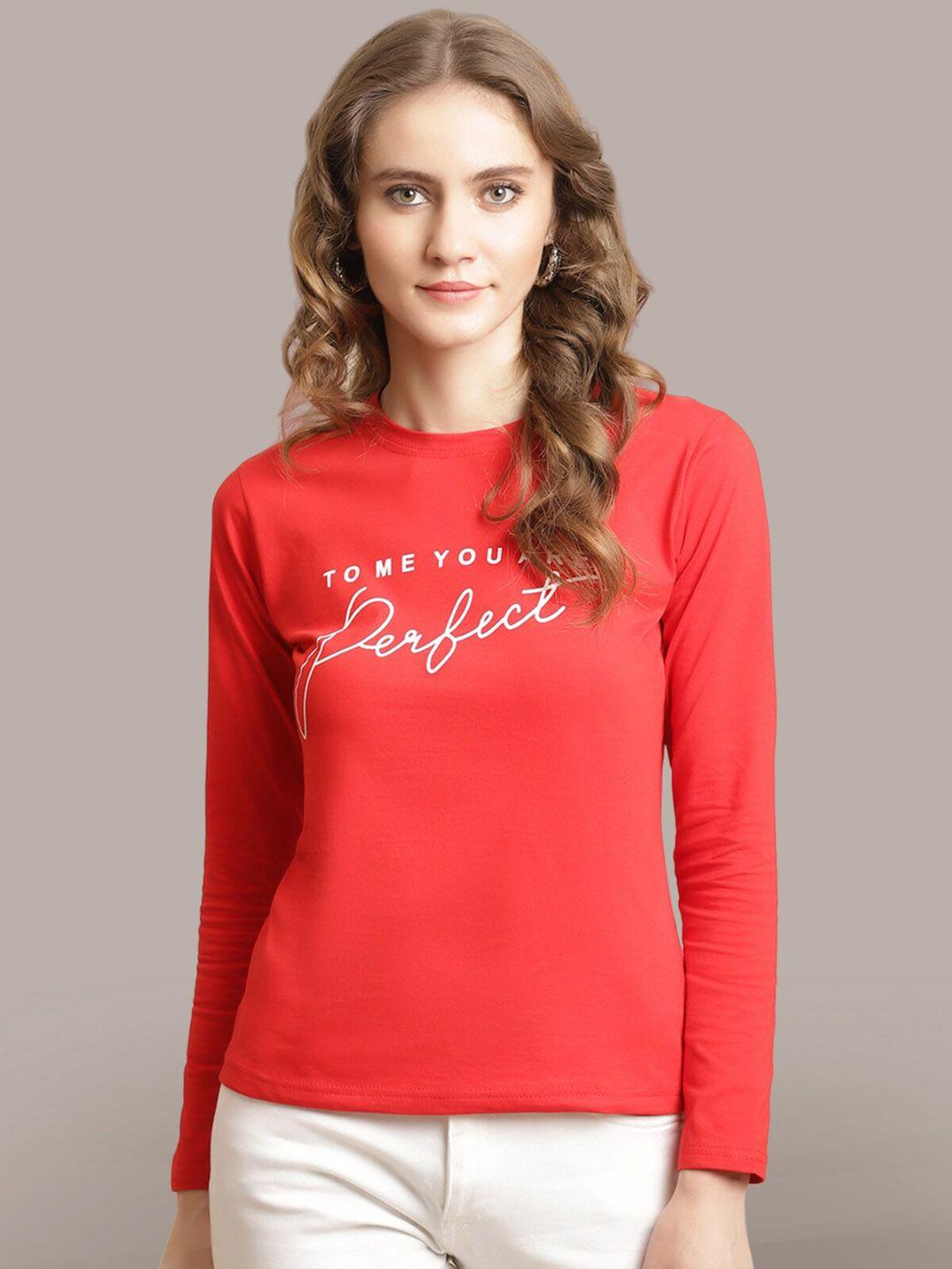 baesd-women-red-colourblocked-t-shirt