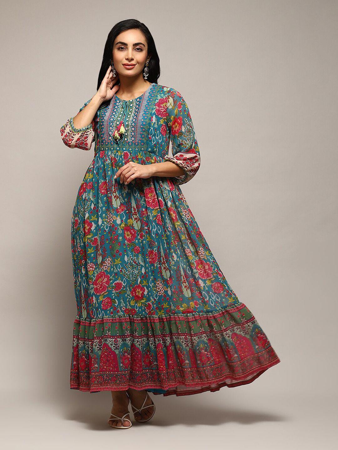 biba-floral-printed-tie-up-neck-fit-&-flare-maxi-ethnic-dress