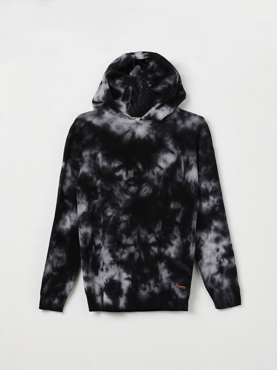 Fame Forever by Lifestyle Boys Abstract Printed Hooded Cotton Longline Sweater