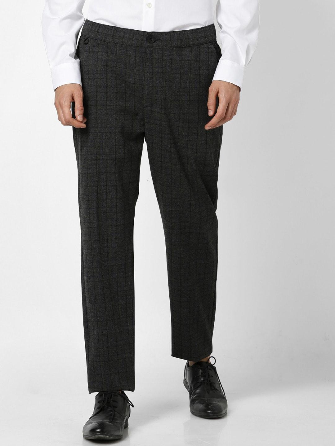 celio-men-checked-slim-fit-mid-rise-trouser