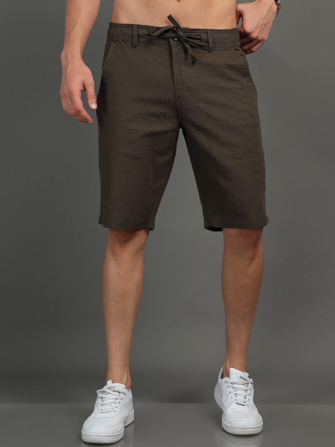 Reslag Men Mid-Rise Linen Shorts