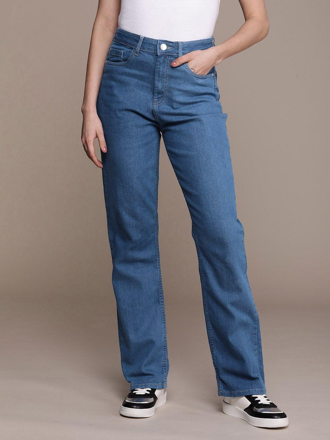 The Roadster Life Co. Women Straight Fit High-Rise Stretchable Jeans