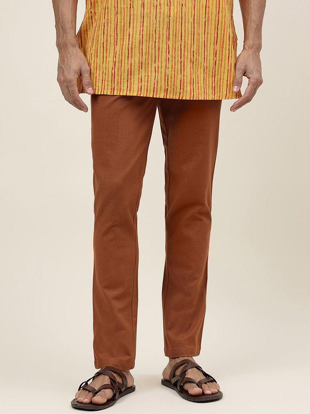 fabindia-men-slim-fit-cotton-trousers