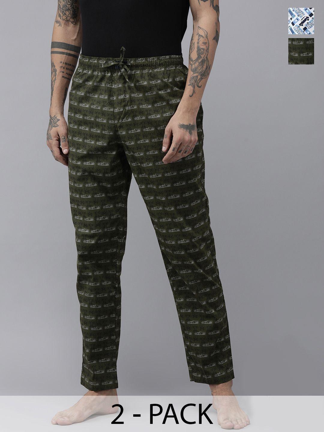 pepe-jeans-men-pack-of-2-printed-mid-rise-cotton-lounge-pants