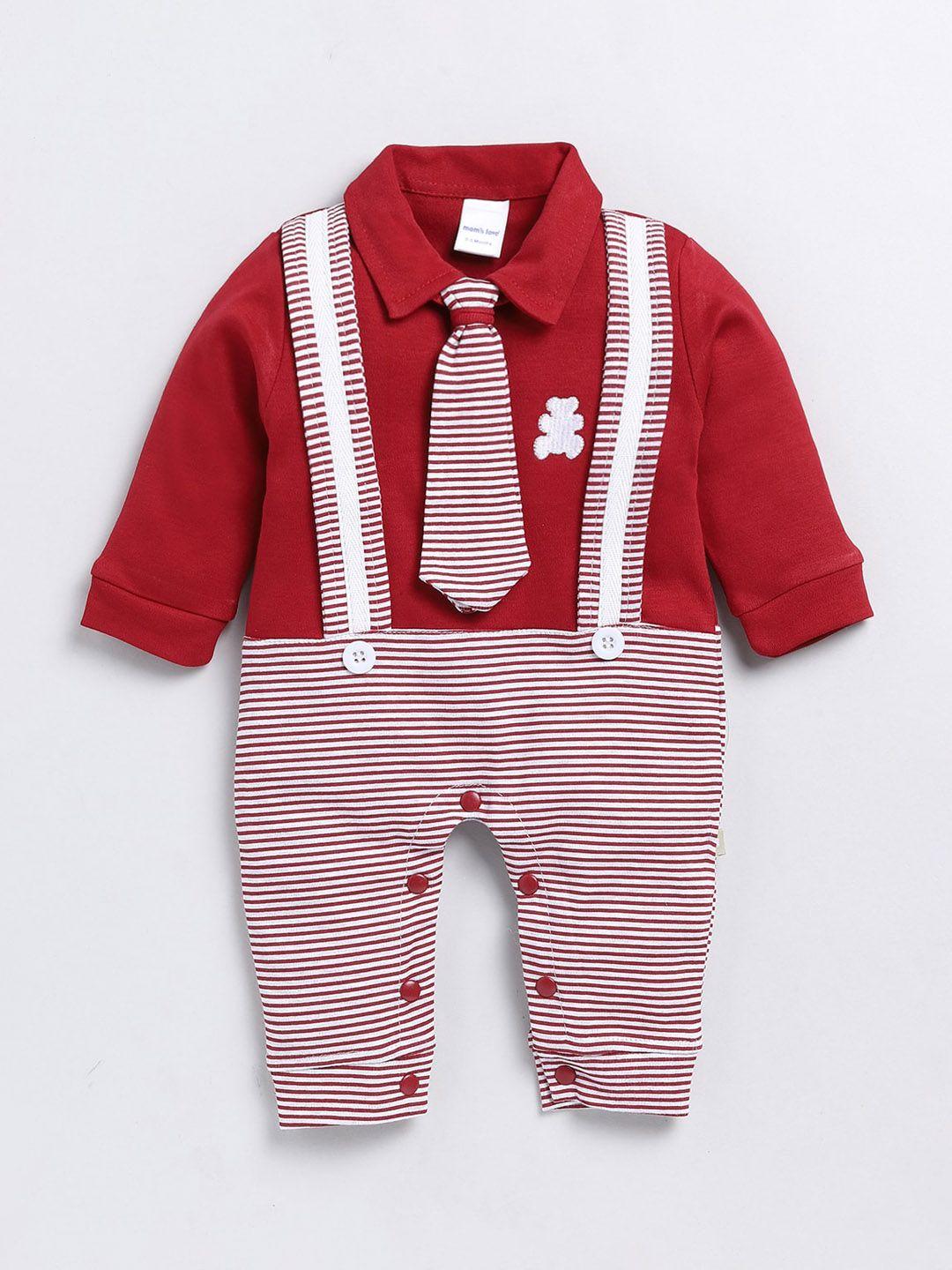 Moms Love Infant Boys Striped Pure Cotton Rompers