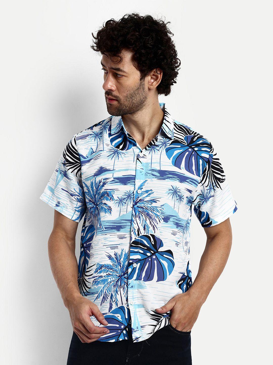 greciilooks-men-blue-relaxed-opaque-printed-casual-shirt