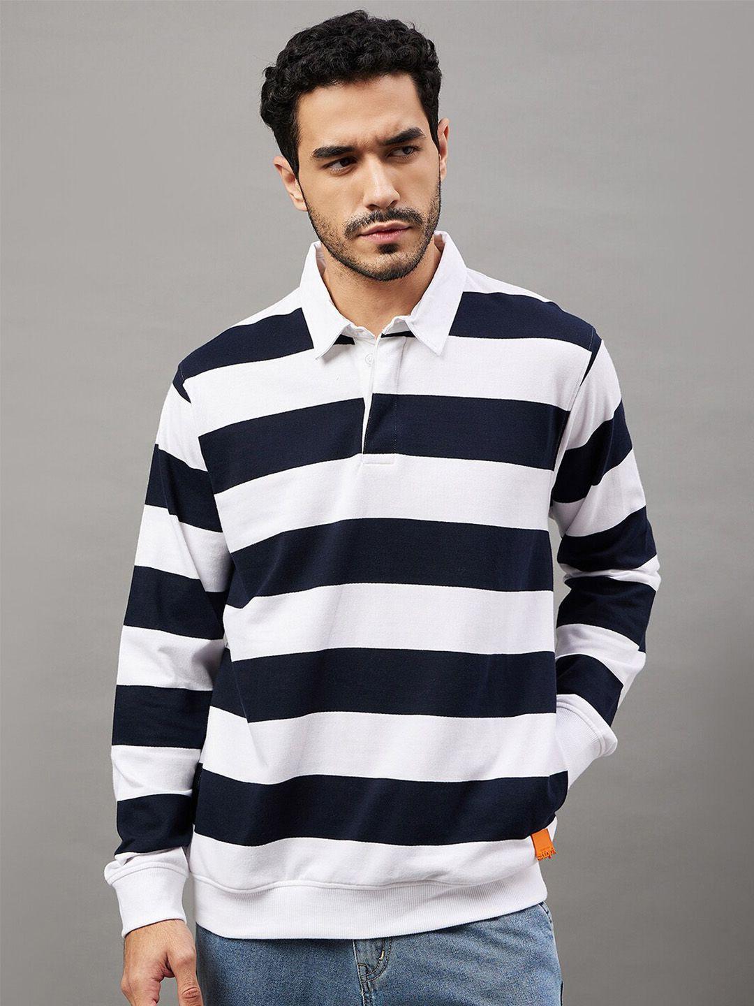 club-york-striped-shirt-collar-terry-cotton-pullover-sweatshirt