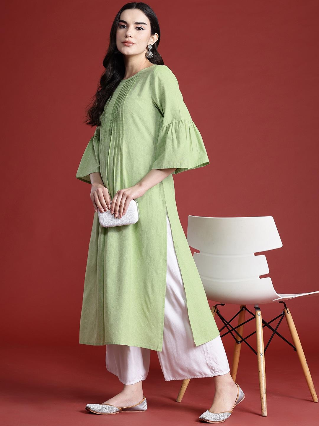 all about you Bell Sleeves Pleated Kurta