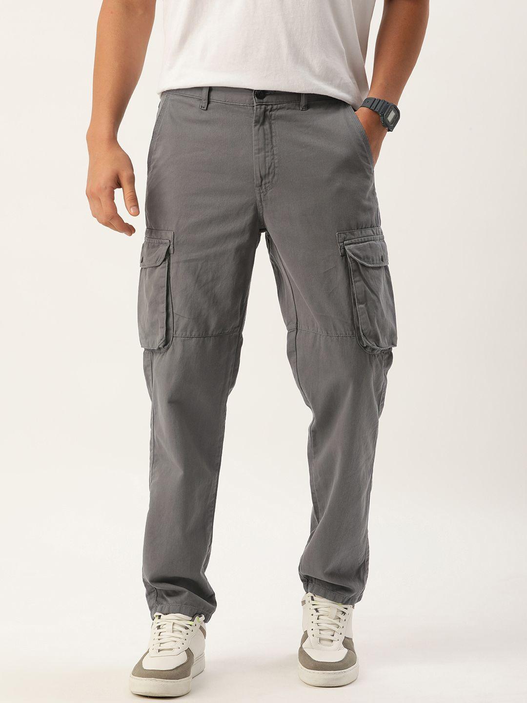 ivoc-men-solid-cotton-cargos-trousers