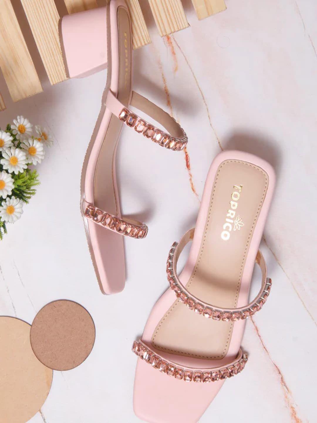 TOPRICO Embellished Party Block Heels