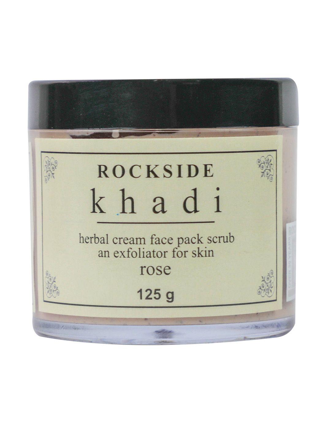 rockside-khadi-herbal-cream-face-pack-scrub-rose---125g