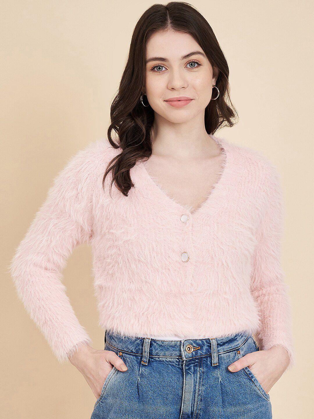 BROOWL Women Pink Woollen Pullover