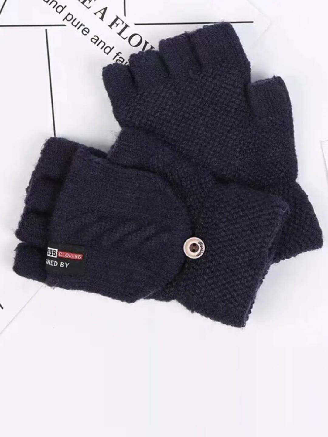 TIPY TIPY TAP Girls Half Finger Woolen Winter Gloves With Attached Hood