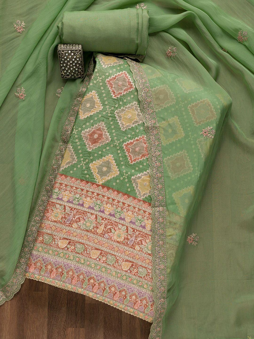 Koskii Bandhani Printed Unstitched Dress Material