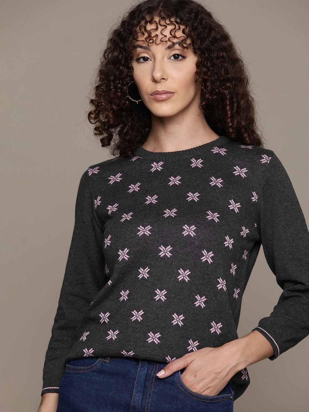 roadster-women-printed-cotton-pullover