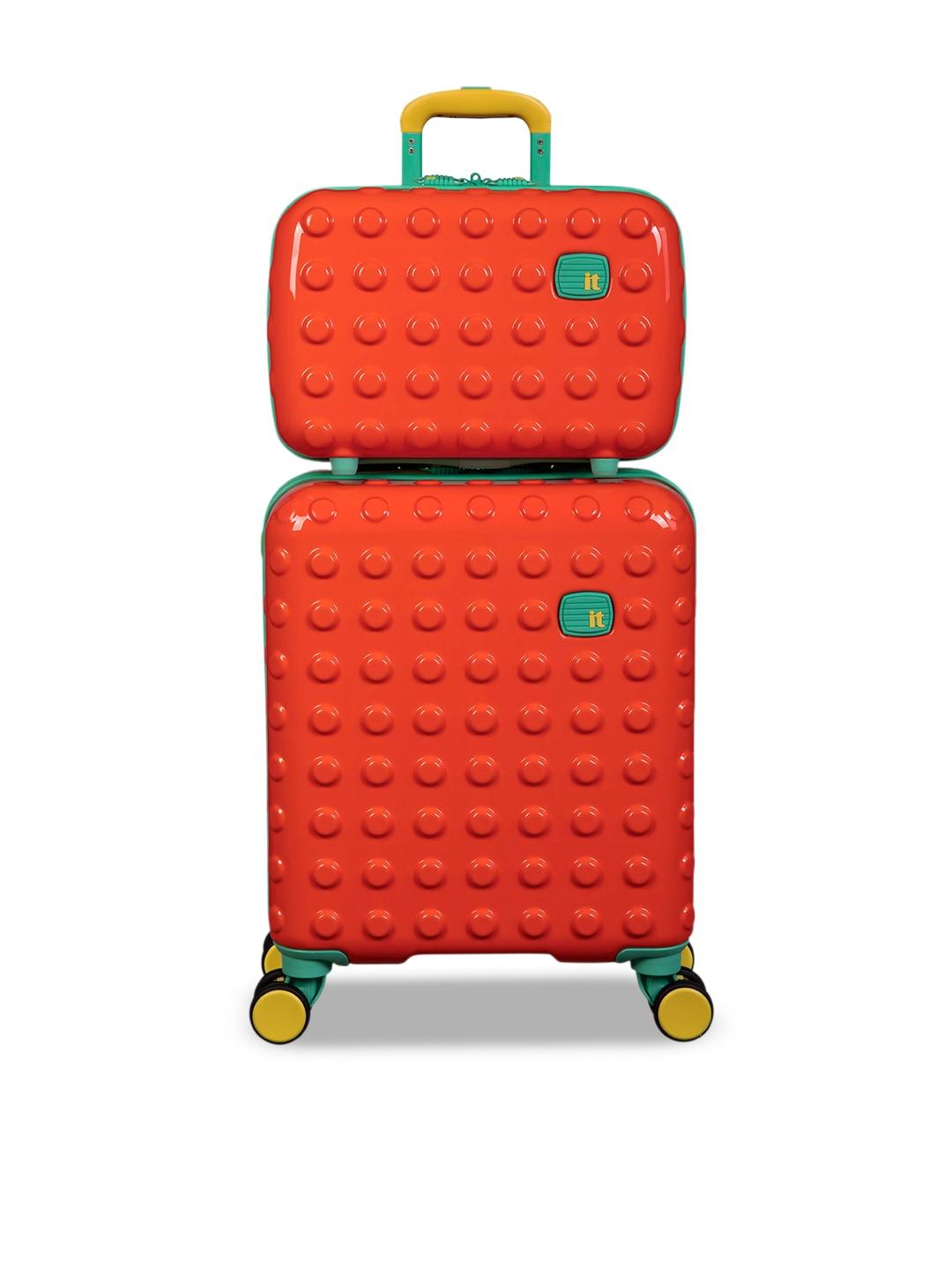 IT luggage Kids Set of 2 Bobble Bloc Textured Hard-Sided Trolley Bag & Handheld Bag