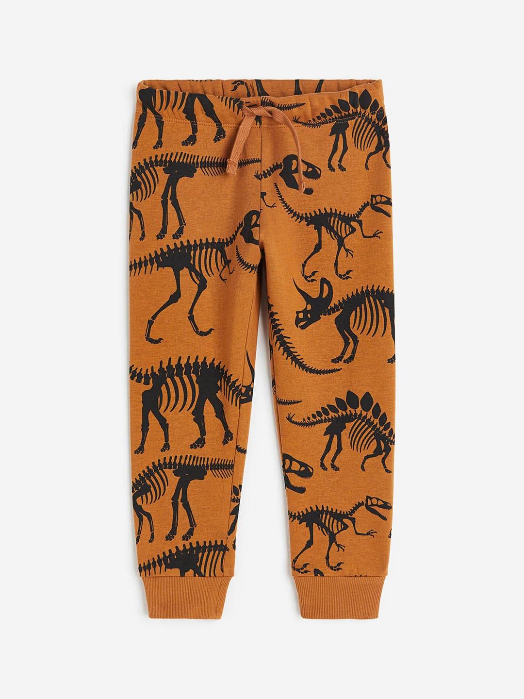 H&M Boys Printed Mid-Rise Jogger Trousers