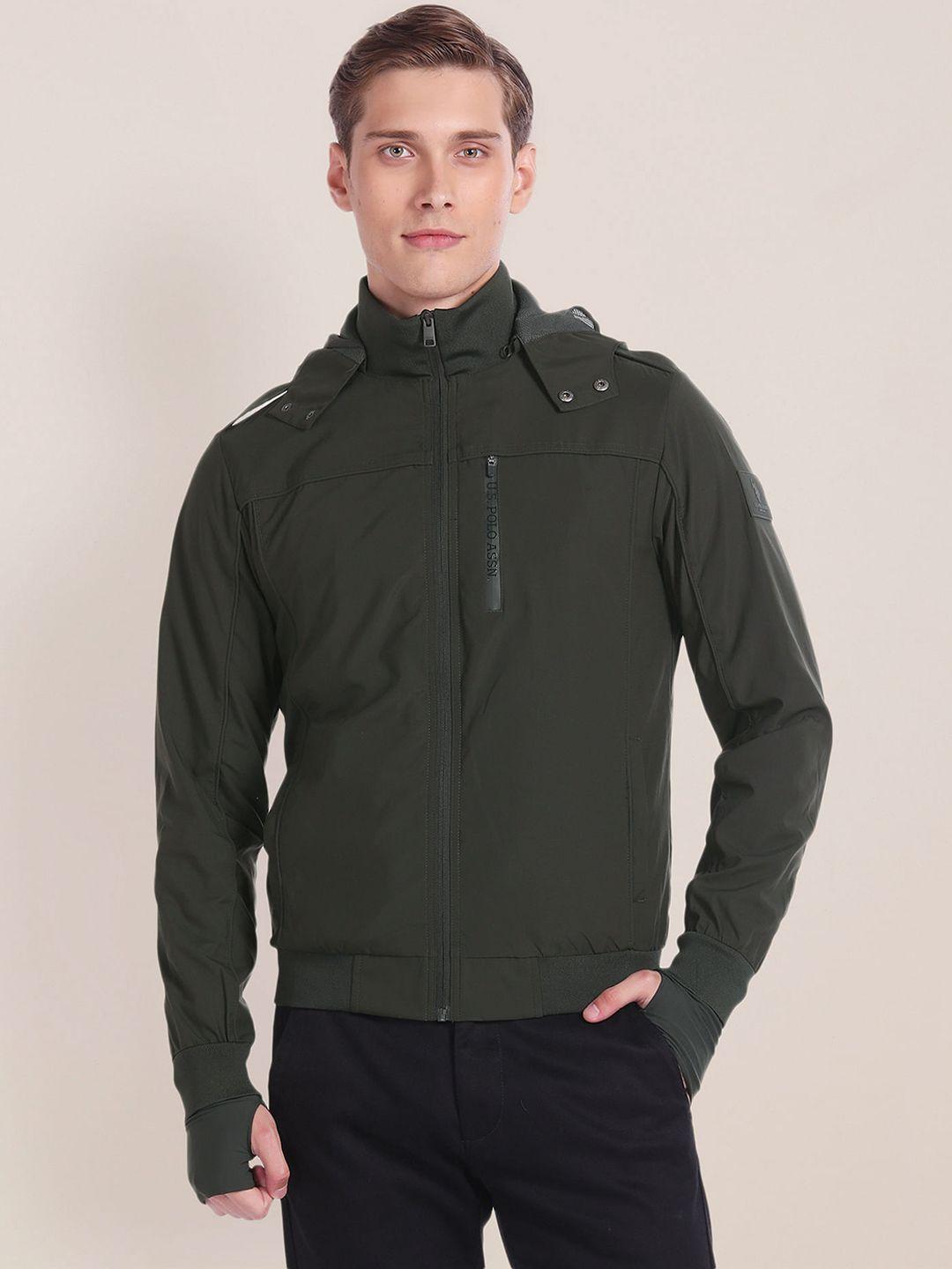 U.S. Polo Assn. Hooded Bomber Jacket With Detachable Neck Pillow