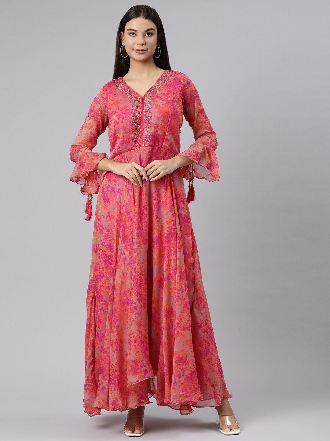 neerus-floral-printed-silk-maxi-dress