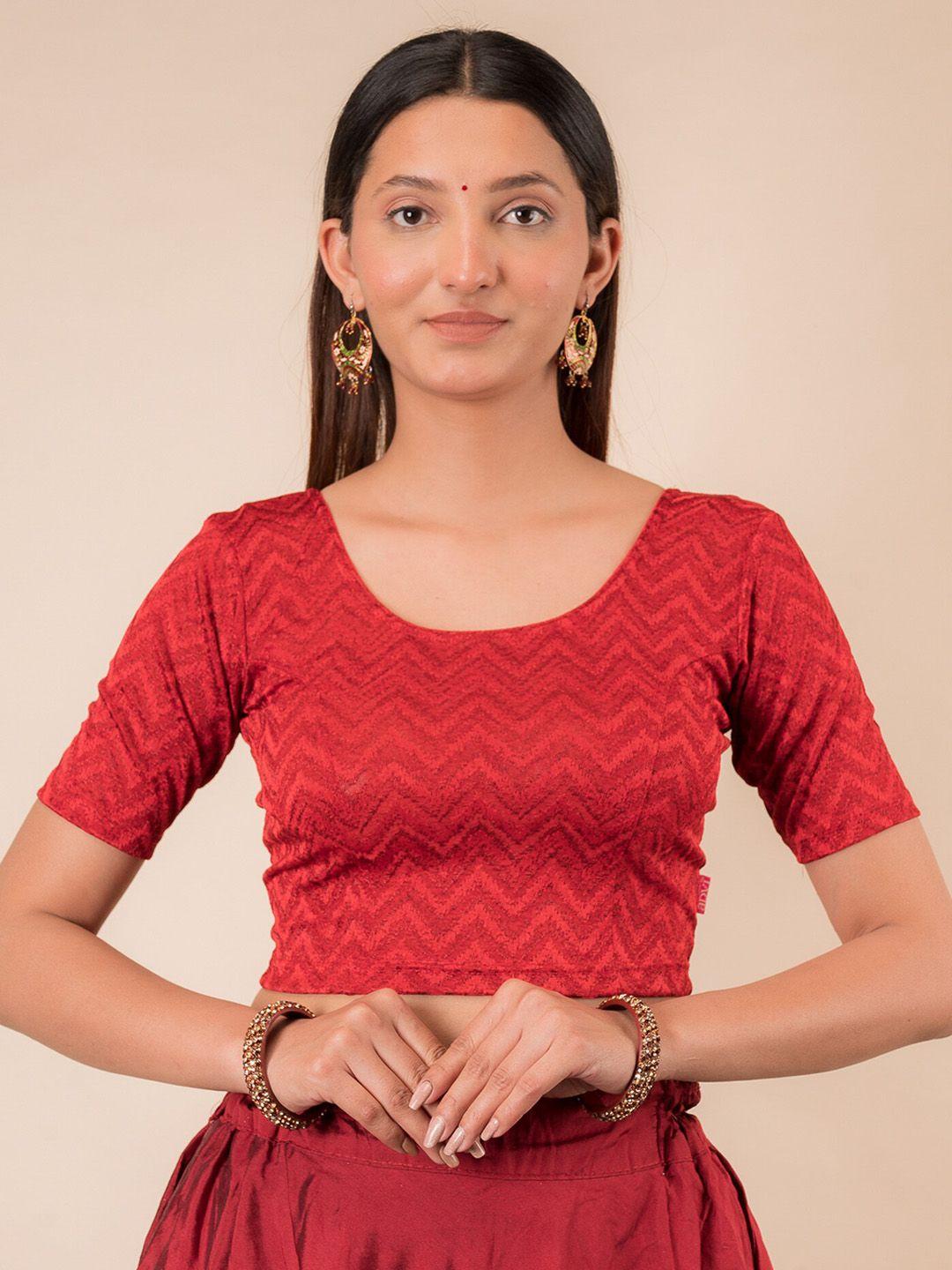bindigasm's-advi-self-design-stretchable-saree-blouse