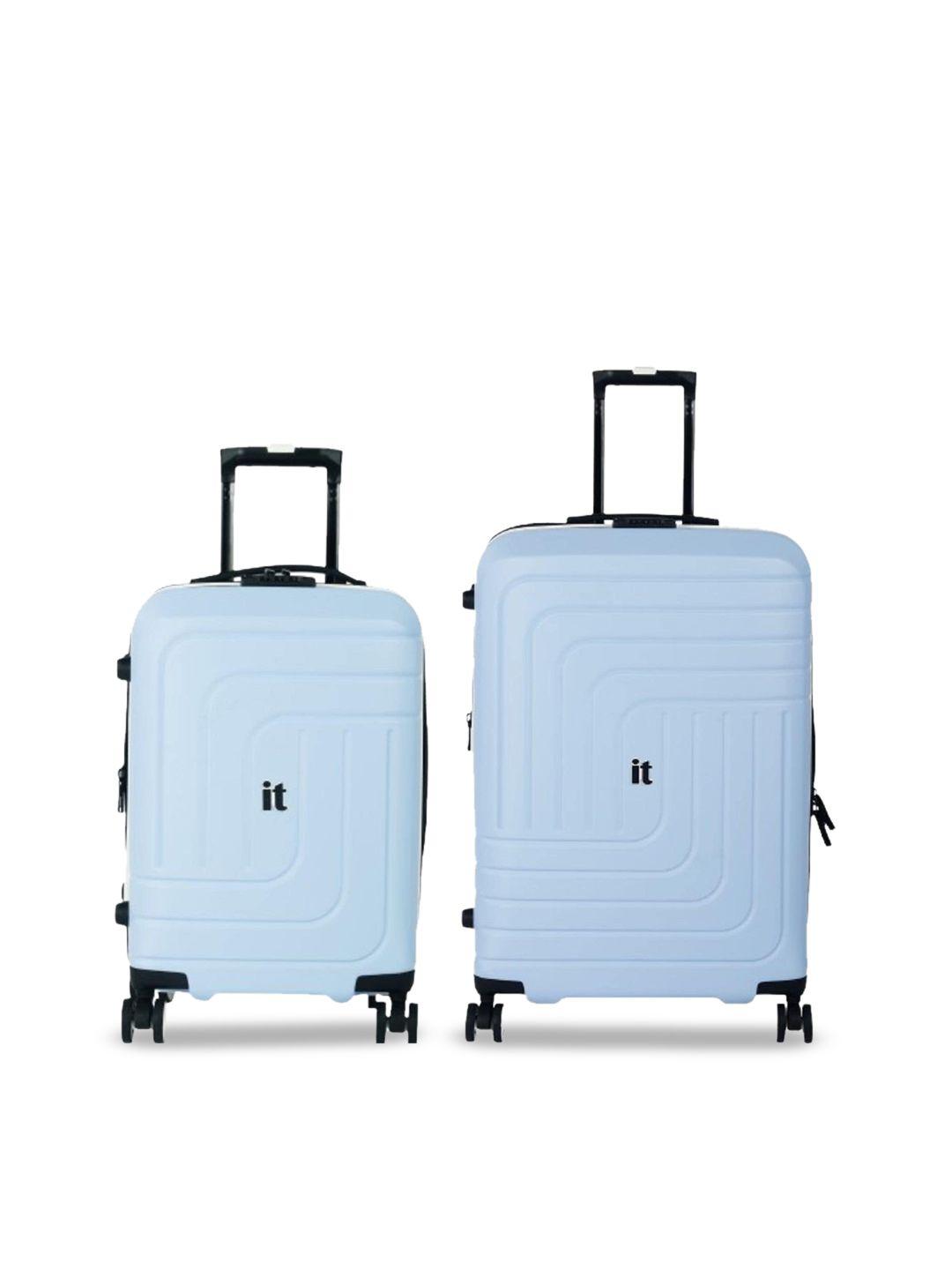 IT luggage Set Of 2 Convolved Textured 24 inches Hard-Sided Trolley Suitcase