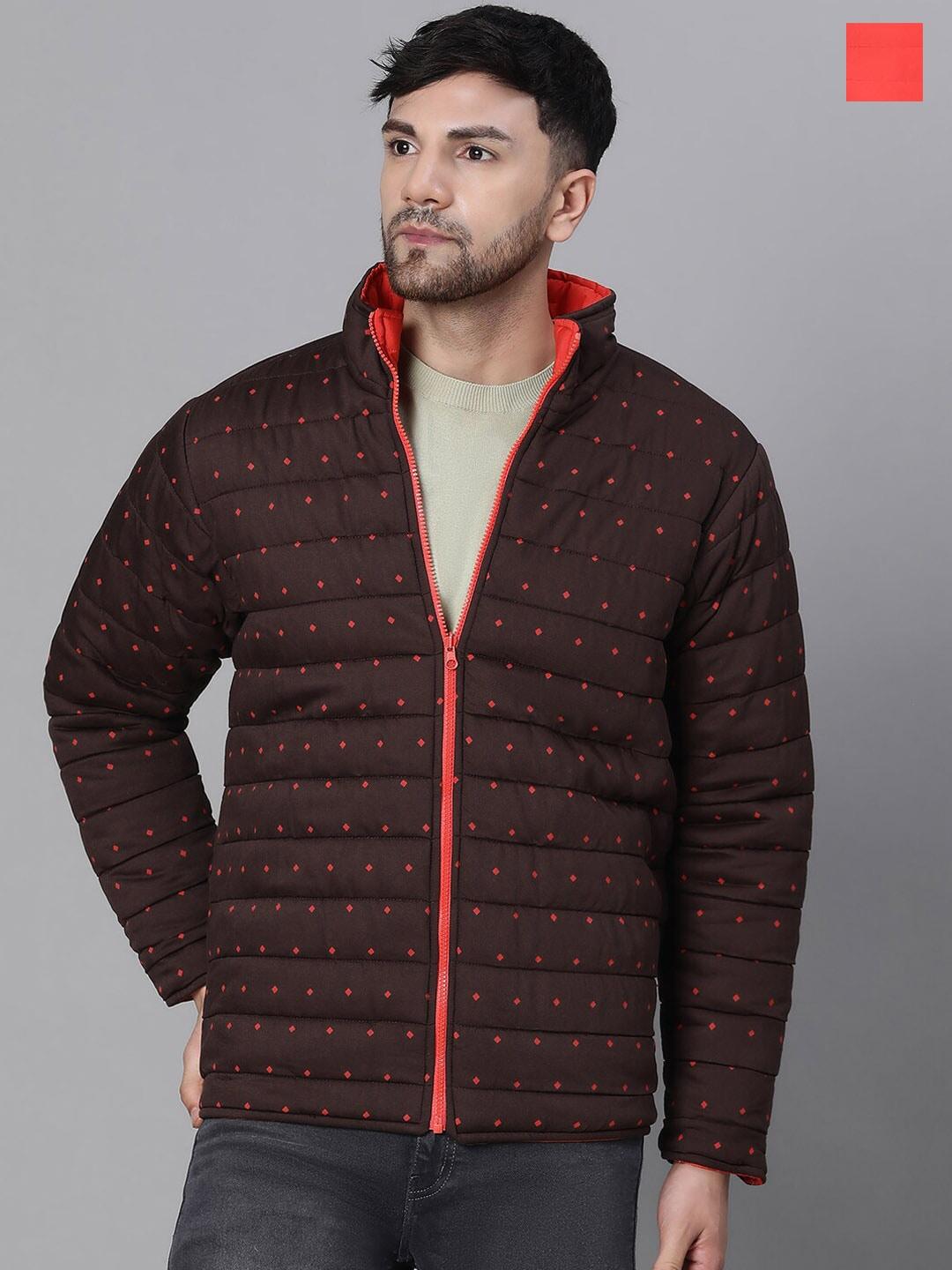 oxolloxo-polka-dot-printed-long-sleeves-reversible-cycling-puffer-jacket
