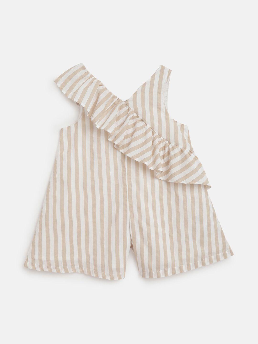 Chicco Girls Striped Short Cotton Rompers