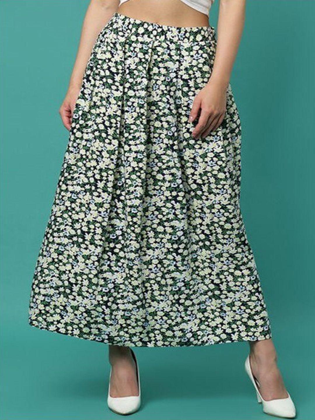 Aila Floral Printed Flared Maxi Skirts