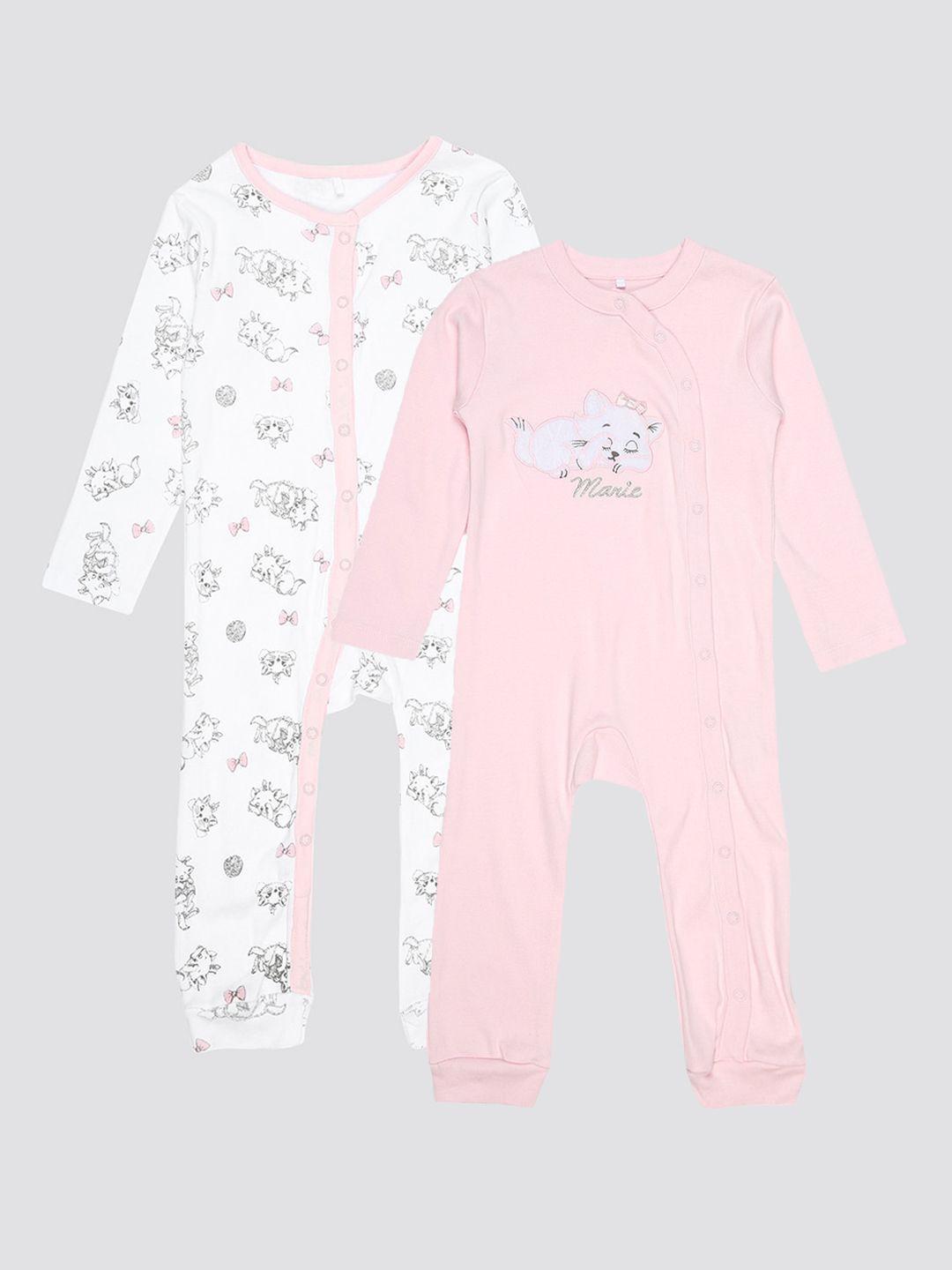 mothercare Infants Kids Pack Of 2 Printed Pure Cotton Rompers