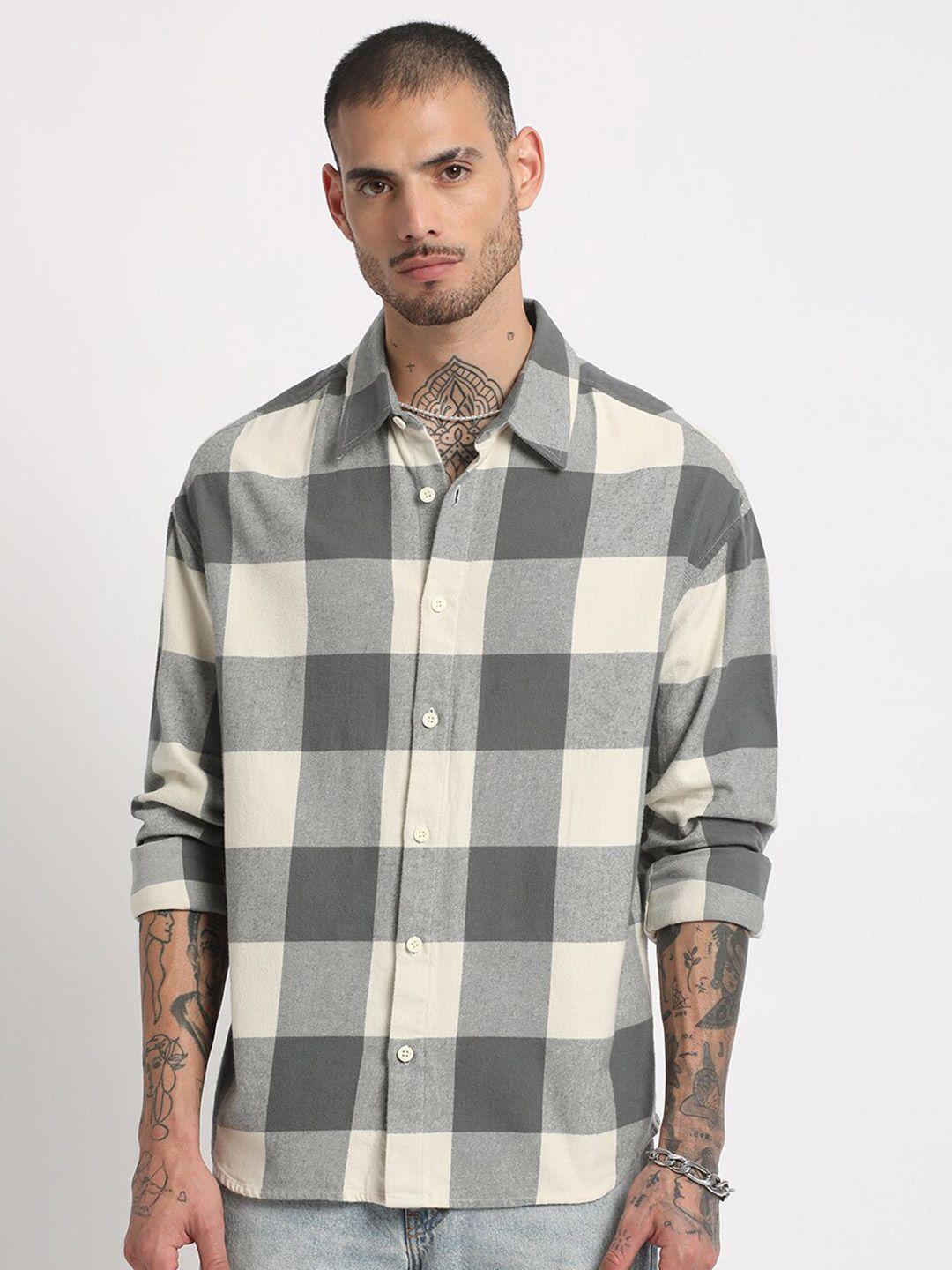 the-bear-house-buffalo-checked-flannel-casual-pure-cotton-shirt