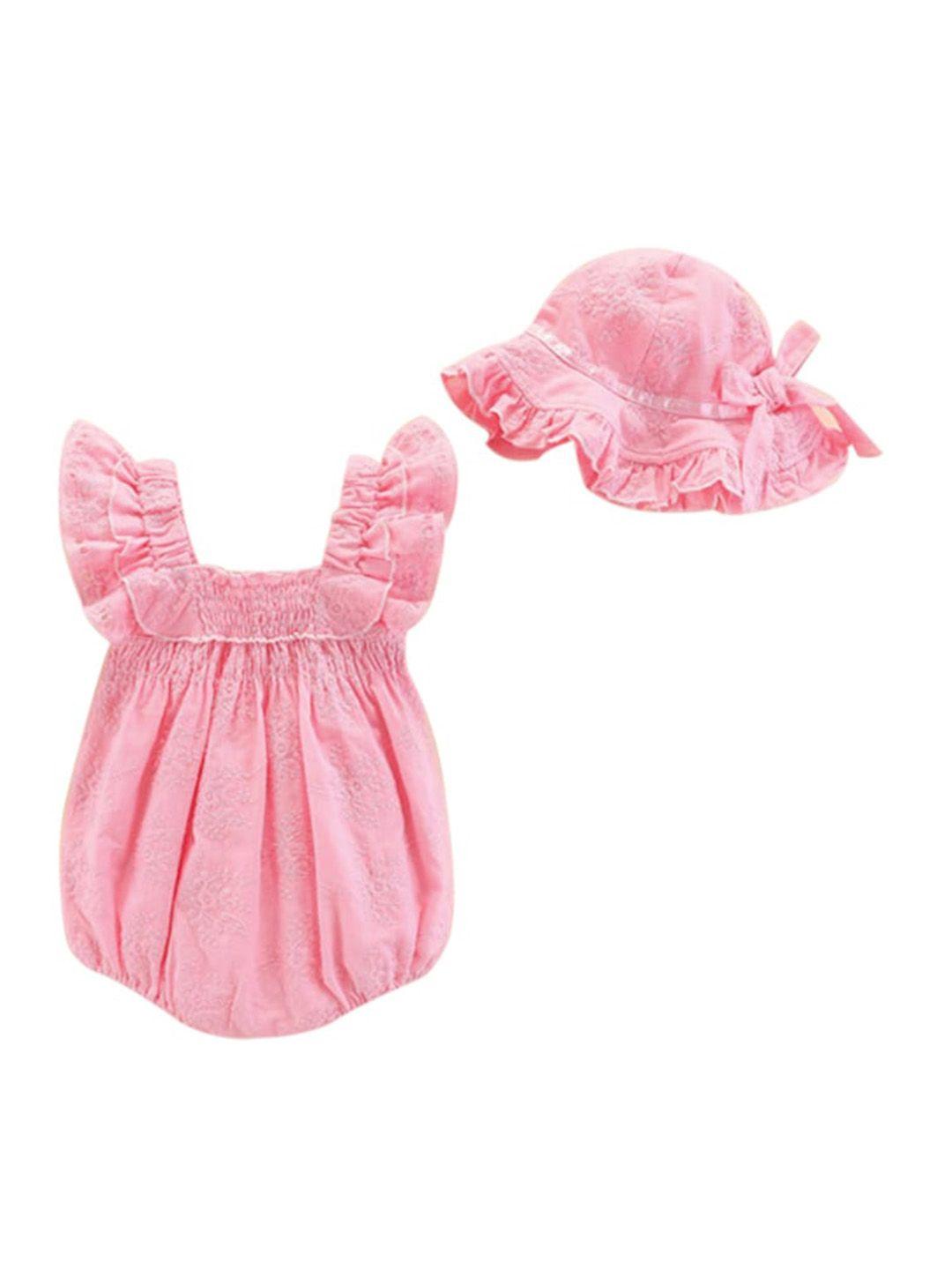 stylecast-infant-girls-cotton-romper-with-hat