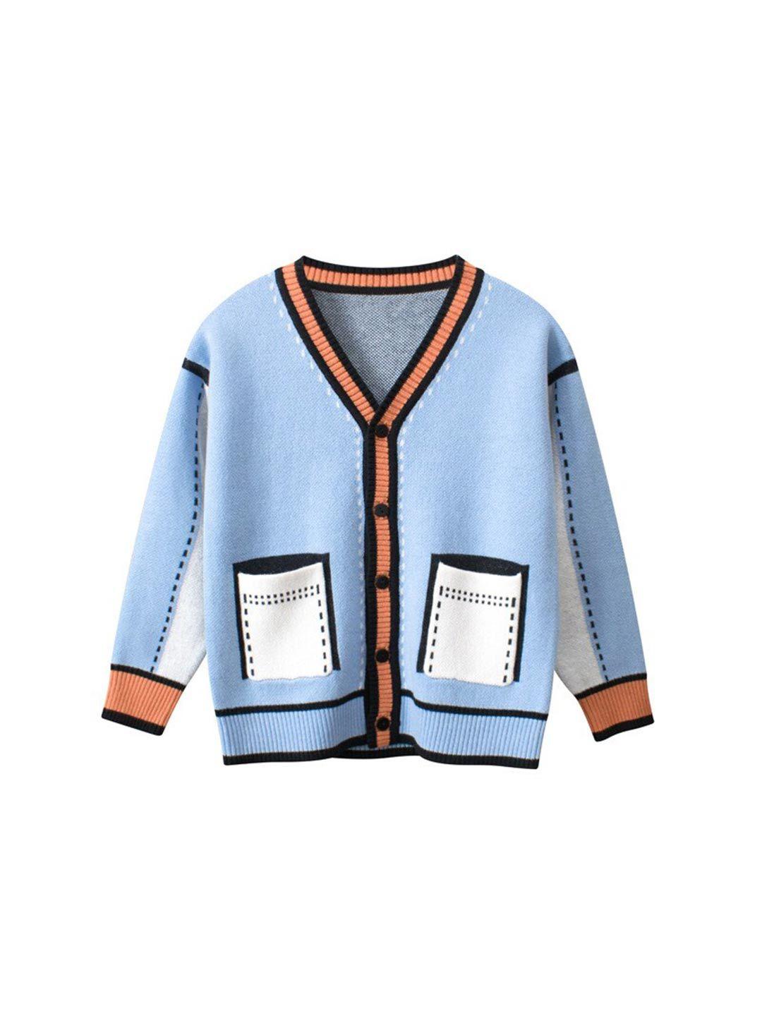 StyleCast Boys Blue & White V-Neck Cardigan Sweater