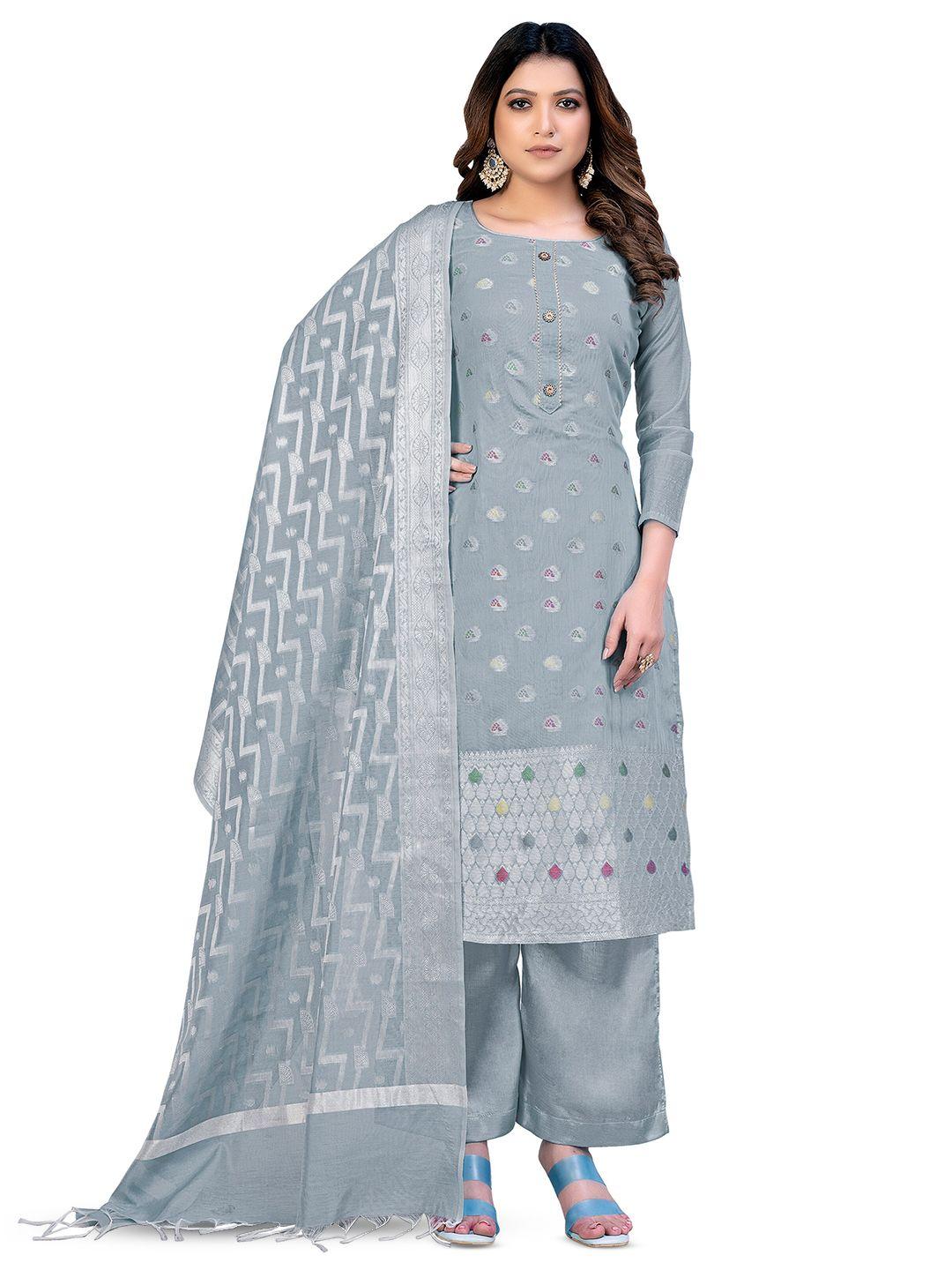 MANVAA Grey Unstitched Dress Material