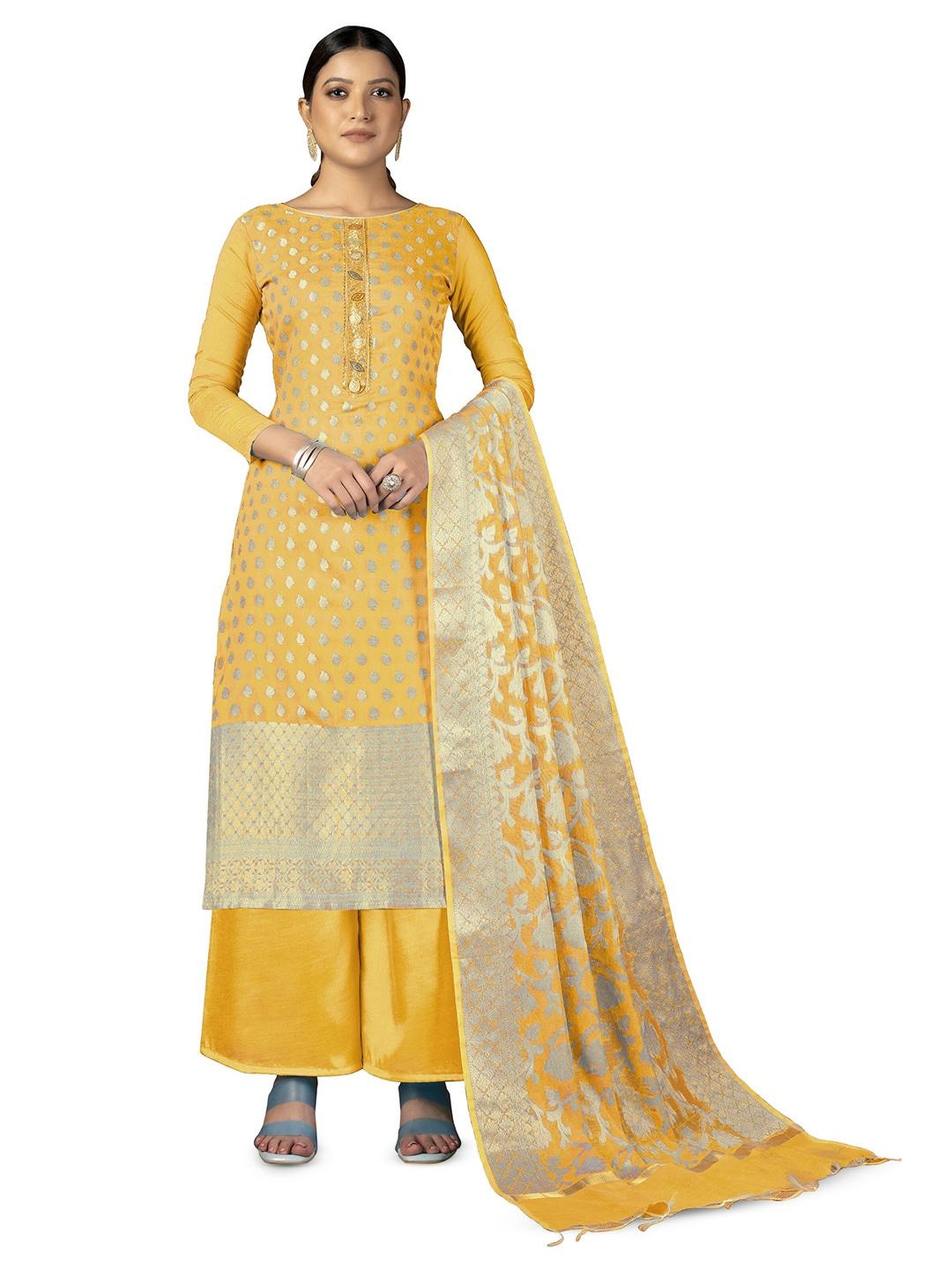 MANVAA Yellow Unstitched Dress Material