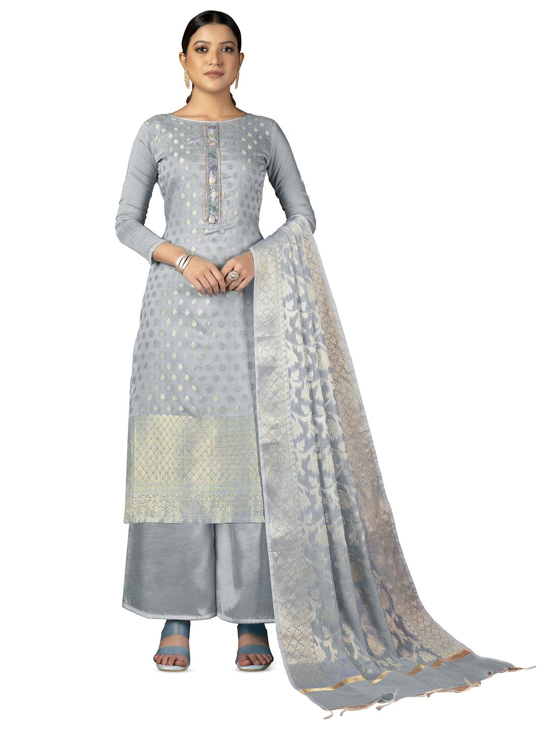 MANVAA Grey Unstitched Dress Material