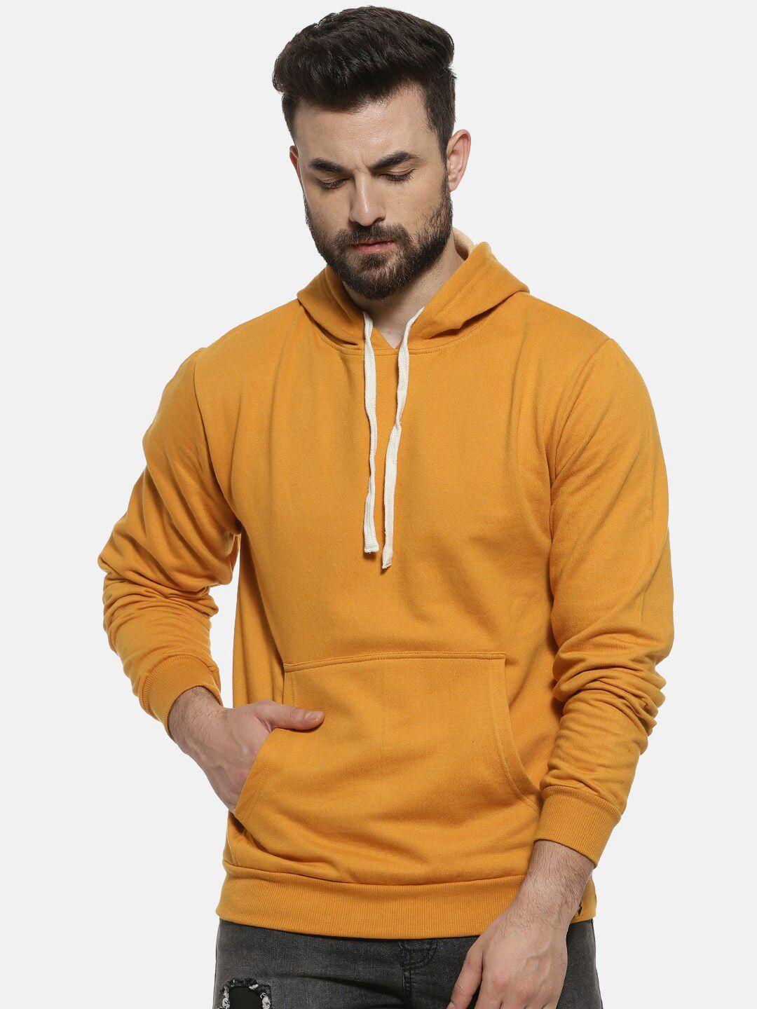 campus-sutra-men-mustard-hooded-sweatshirt